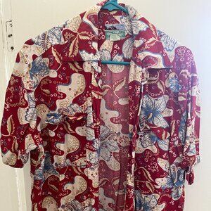 Reyn Spooner Women's Aloha Shirt - M - Red